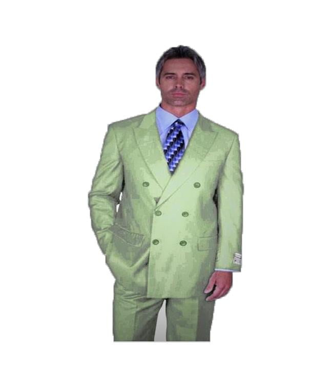 light green double breasted suit