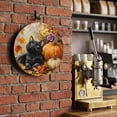 thumbnail image 2 of Welcome Sign for Front Door, Pumpkins Black Cat Fall Round Metal Wall Art Wreaths, Thanksgiving Maple Leaves Outdoor Indoor Wall Hanging Sign for Porch Decor Housewarming Gifts 7.9 Inch, 2 of 8
