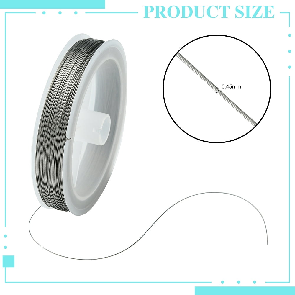 Tarnish Resistant Tail Wire Nylon-coated Stainless Steel Original Color Raw 25 Gauge(0.45mm) about 131.23 Feet(40m)/Roll