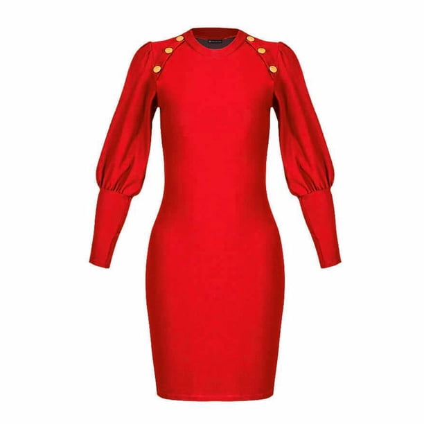 Vestido Corto Para Mujer TREVO ROJO Poliéster 1043-12 CASTALIA TREVO 1043-12