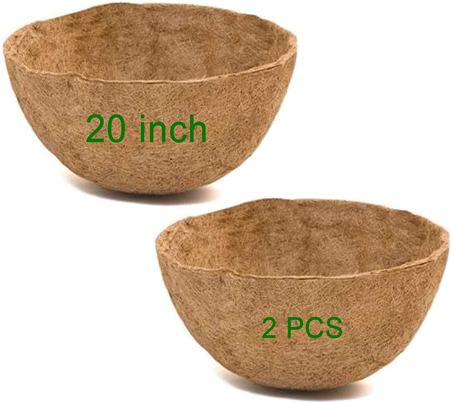 Coco Liners for Planters 20 Inch,2PCS Replacement Coco Fiber Basket