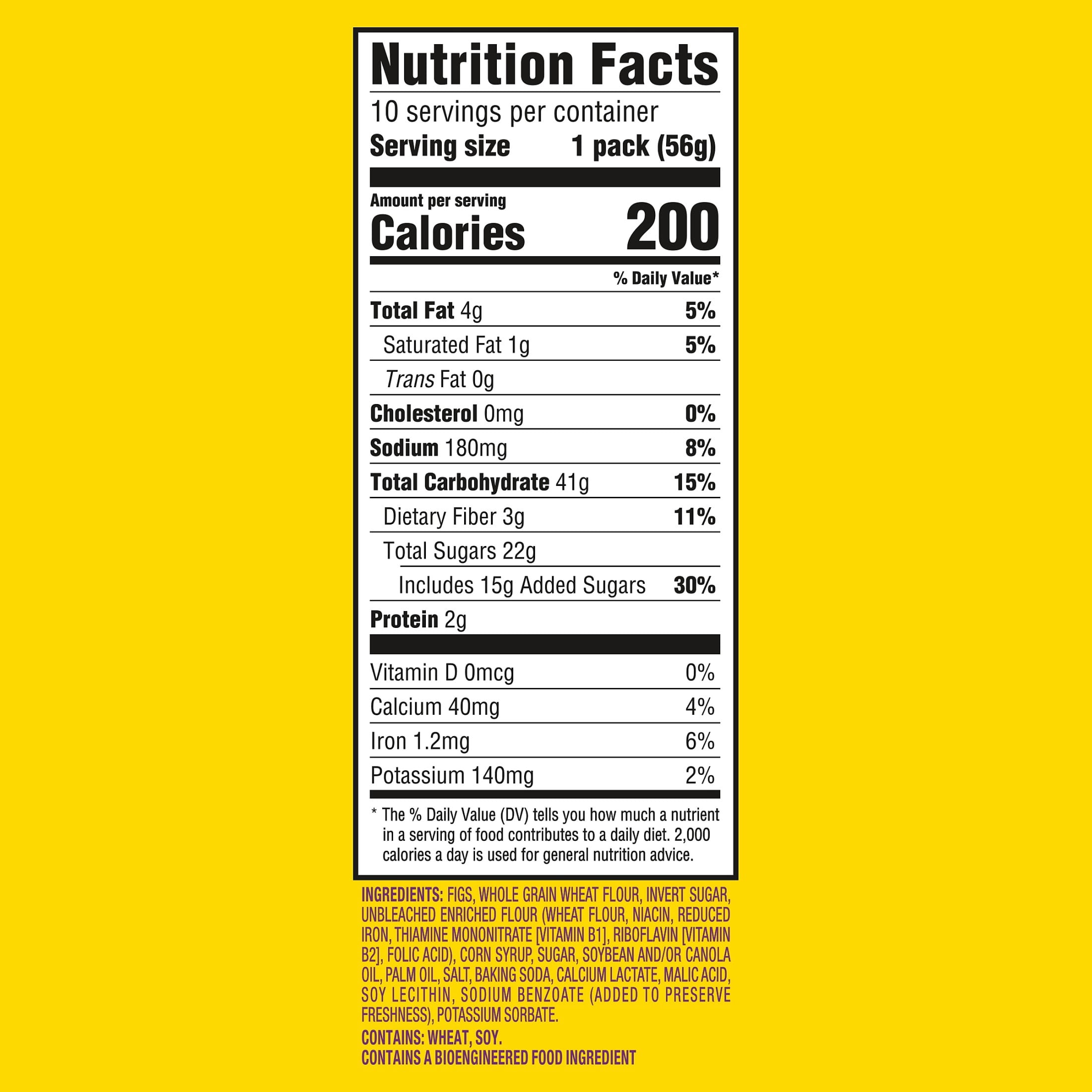 ​​NEWTONS Soft Baked Real Fruit Fig Bars, Fig Cookies, 10 Snack Packs (2 Cookies Per Pack)