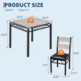thumbnail image 2 of M optimized Dining Table Set for 2/4, Wood Kitchen Table with Upholstered Chairs, Kitchen Table Chairs Set w/Collision Angle for Small Space, Dining Room, Apartment, 2 of 7