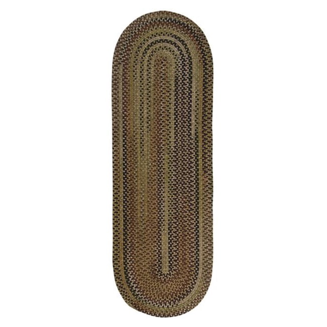 Colonial Mills Rug BA60R030X180 2 ft. 6 in. x 15 ft. Braided Wool Runner Harbor Green