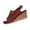 Wine, variant on Plus Size Wedge Sandals for Womens Summer Versatile Hollow Buckle Fish Mouth Spring And Summer Thick Bottom Wedge Sandals