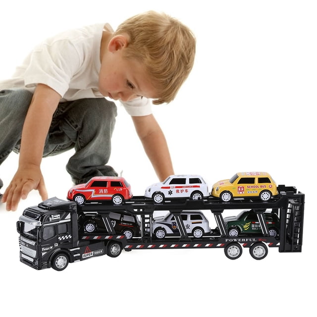 Juguetes Para Automóviles de Camión Transportador, Ruedas de Goma de Transporte Desmontables Camiones de Automóviles Funcionan Sin Problemas para Jugar A Casa