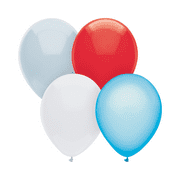 Way to Celebrate 9" Latex Balloons in Assorted Blues, White, and Red, 20 Count, For All Ages