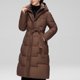 thumbnail image 1 of Parkas de manga larga para mujer, abrigo con capucha y costura ondulada para otoño e invierno, abrigo hasta la rodilla de longitud media, abrigo de manga larga para mujer, 1 of 7