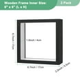 thumbnail image 3 of 2-Pack Dried Flower Frame, 6 x 6 Inch Double Acrylic Wooden Dried Flower Photo Floating Frame [Black], 3 of 7