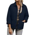 thumbnail image 6 of Women's Button Front Quilted Jacket Collared Loose Fit Comfy Fall Spring Jacket, 6 of 9