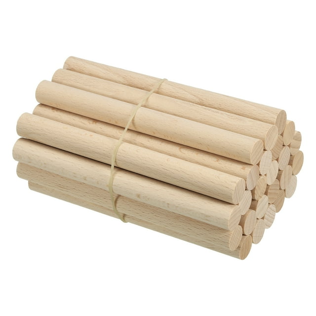 Unique Bargains 5/8 x 6 Inch Dowel Rods Wood Sticks Unfinished Wooden Dowel Rods Round Dowels Sticks 25 Pcs
