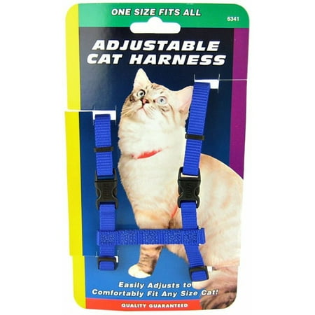 Tuff Collar Adjustable Cat Harness - Blue 3/8\" x 10\"-18\"