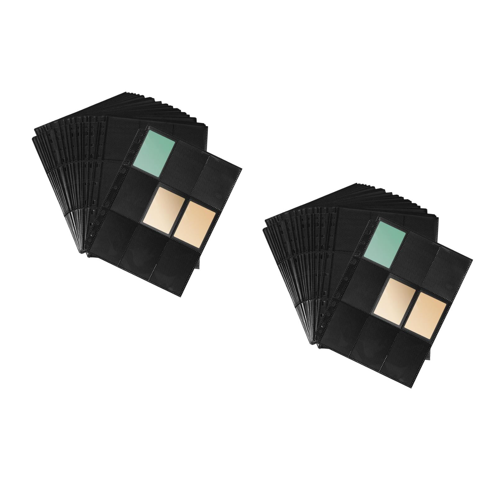 MLINS 100 Sheets Card Binder Pages with Side Loading Sleeves for Trading Cards, , and Collectible Card Storage