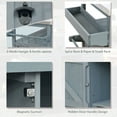 thumbnail image 4 of Rolling Bar Cart & Storage Cabinet, Farmhouse Solid Wood Outdoor Grill Table with Stainless Steel Top, Spice, Towel Rack for Kitchen & BBQ, Grey Blue, 50.25Inch (Grey+Blue), 4 of 9