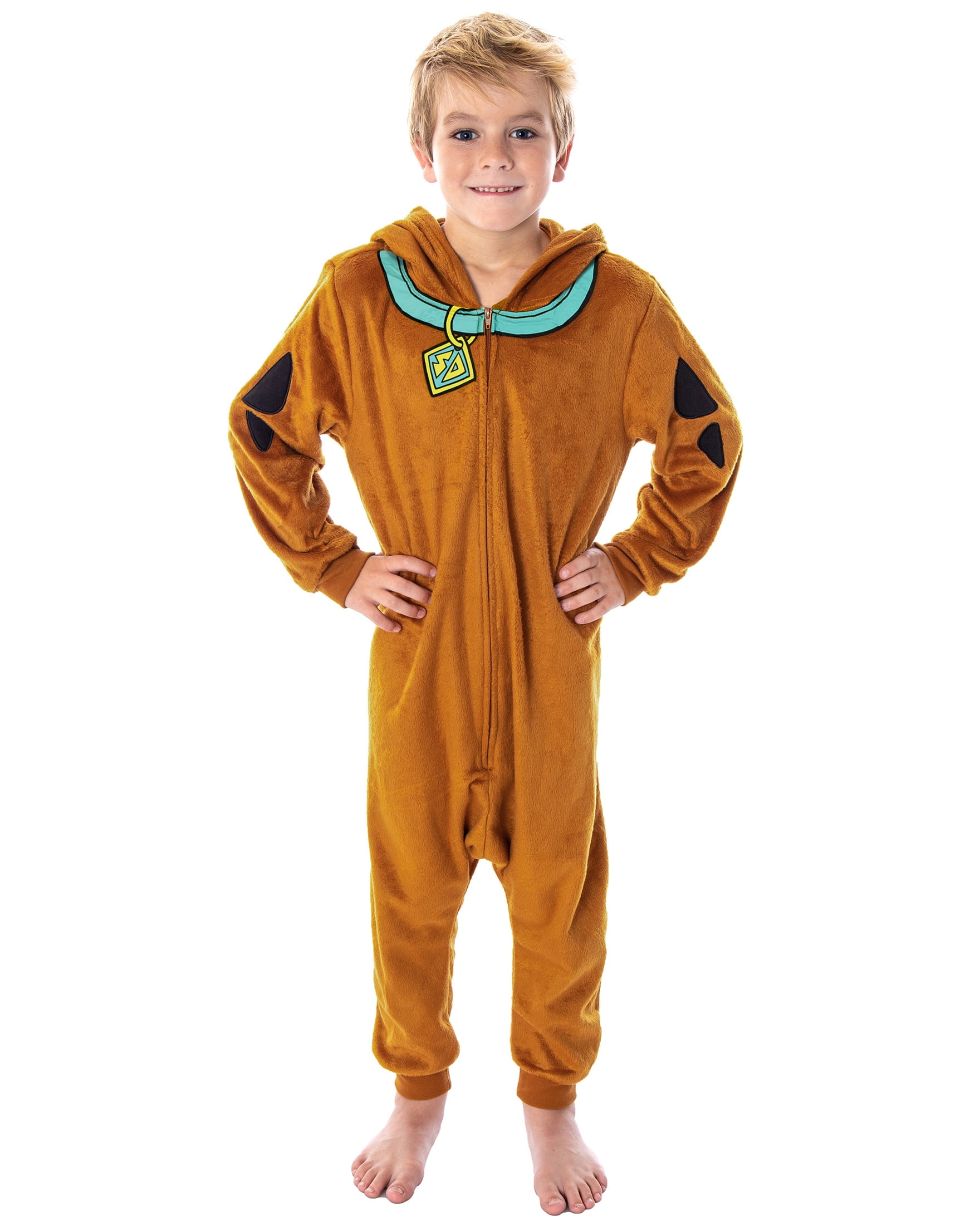 Scooby Doo Girls' Hooded Character Union Suit Lounge One-Piece Pajama Loungewear Sleepwear