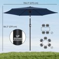 thumbnail image 3 of Outsunny Parasol de Patio 9 Pi, Parasol de Table d'Extérieur avec Inclinaison, Bleu Marine, 3 of 10