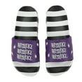 thumbnail image 2 of Beetlejuice Repeat Movie Title Men's Black & White Striped Slide Sandals
-Large, 2 of 7