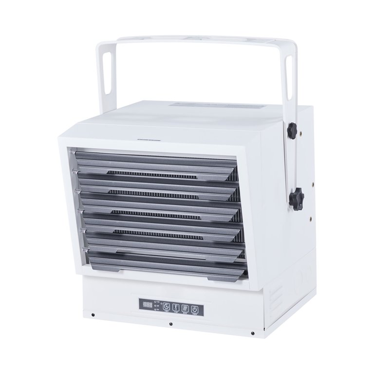 KFFKFF Electric Garage Heater, 15000-Watt with Remote Control, 10-Hour  Timer, and Overheat Protection, Wall/Ceiling Mounted Shop Heater for Indoor 