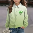 thumbnail image 6 of St. Patrick's Day Shirts Boys Girls Lapel Button Down Long Sleeve Print Tops Holiday Casual Stylish Cardigan (3-4 Years, White-E), 6 of 7