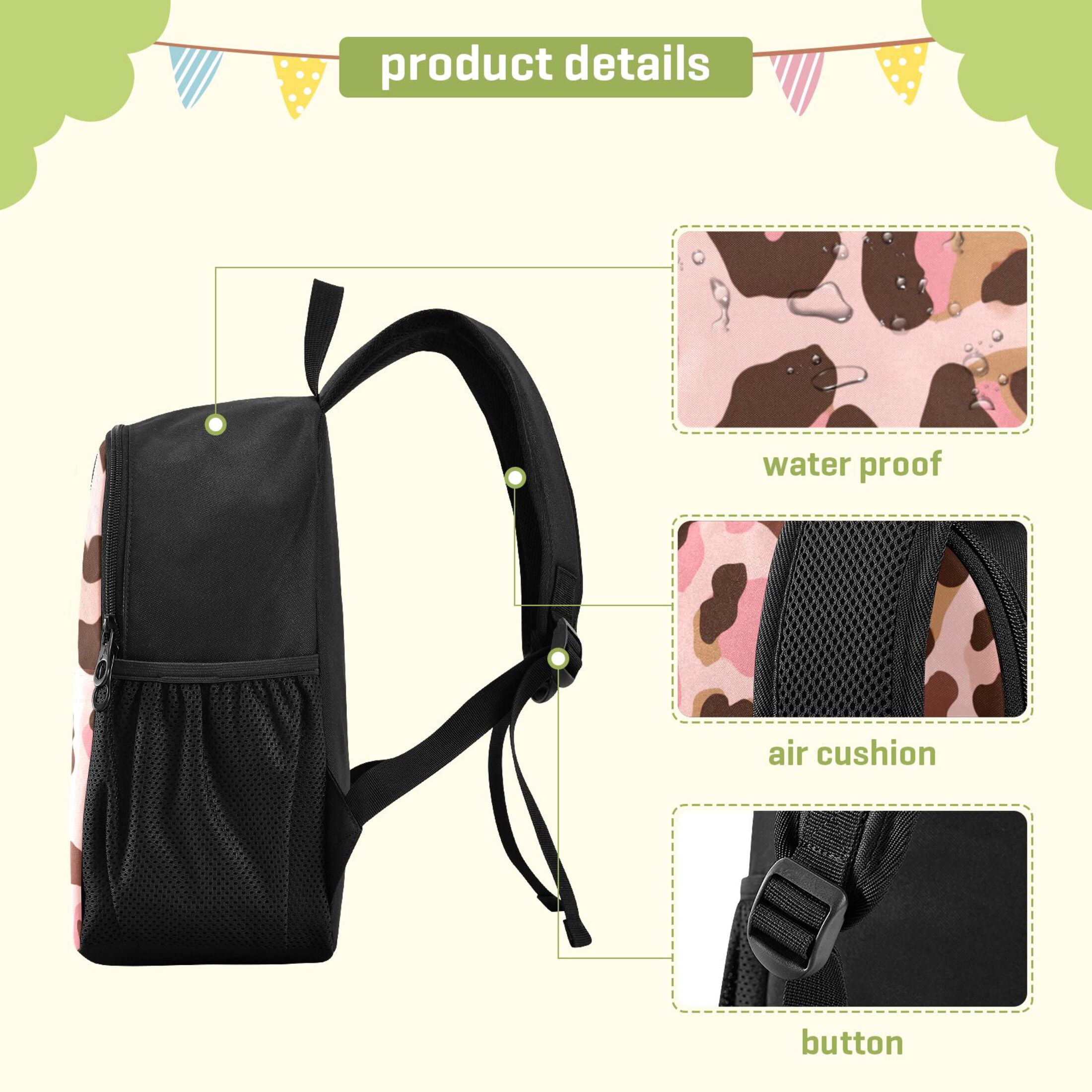Toddler Backpack Blush Pink Brown Cheetah Print Waterproof Lightweight Backpack Casual Mini Daypack for Daycare & Travel
