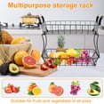 thumbnail image 3 of 2 Tier Fruit Basket Removable Fruit Rack Countertop Multifunctional Fruit Storage Basket Reusable Fruit Bread Basket Fruit Vegetable Basket Kitchen Storage Organizer 14.6×8.7×12.8in, 3 of 9