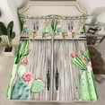 thumbnail image 2 of Castle Fairy Teens Floral Green Cactus Full Size Sheets 4-Piece,Old Barn Door Breathable Bed Sheets,Botanical Plants Lightweight Sheet Sets,Microfiber Bedroom Decor, 2 of 7