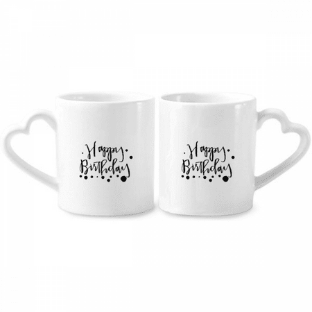 

Happy Birthday s Blessing Best Wishes Couple Porcelain Mug Set Cerac Lover Cup Heart Handle
