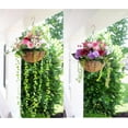 thumbnail image 2 of Artificial Faux Hanging Flowers Plants in Basket for Outdoor Spring Decoration, Fully Assembled Fake Mix Colorful Silk Rose Peony Arrangement Planter for Home Outside Porch Patio Balcony, 2 of 7