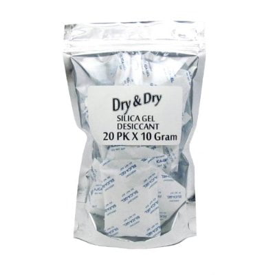 10gm Pack of 20 Dry&Dry Silica Gel Packets Desiccant (Best Desiccant Dehumidifier Reviews)