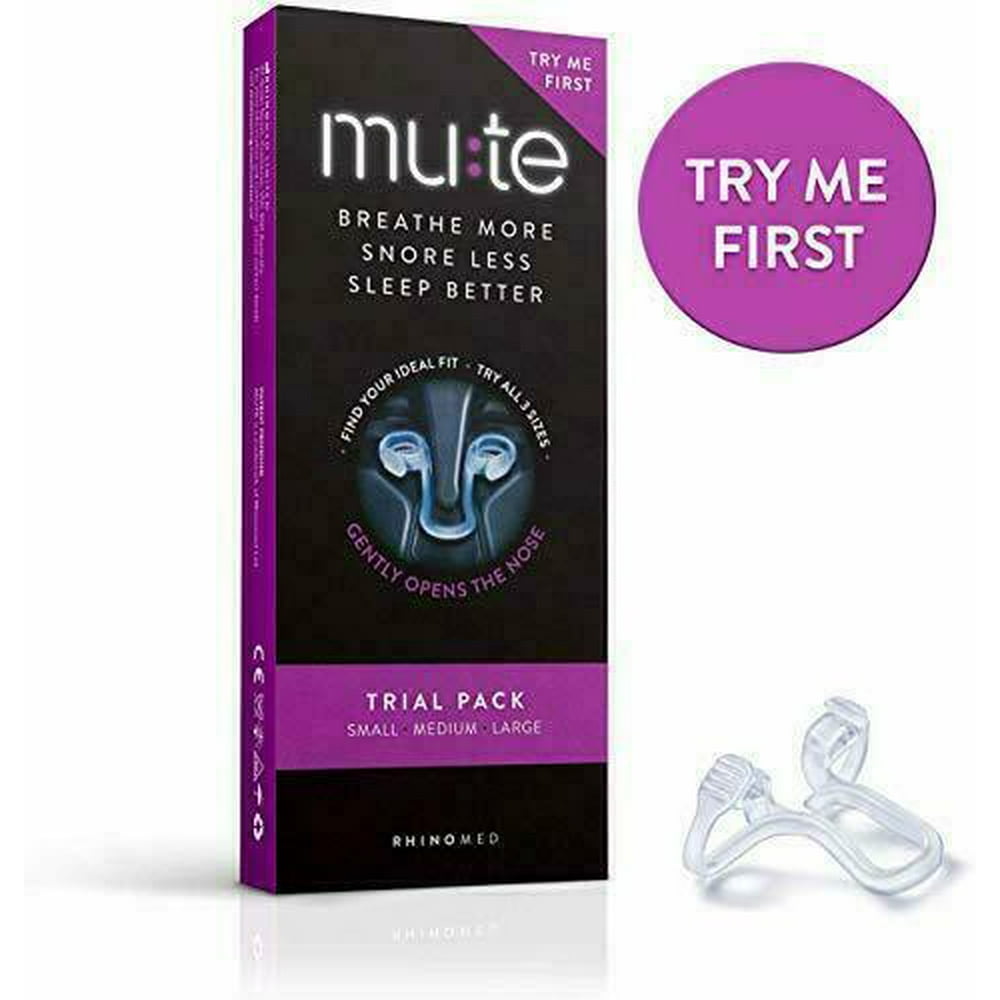 Rhinomed MUTE Breathe More Snore Less Trial, Small, Medium, Large