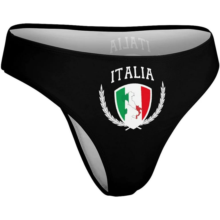 Italia Italy Italian Map Flag Women's Underwear Thongs Sexy Breathable  T-Back Panties 