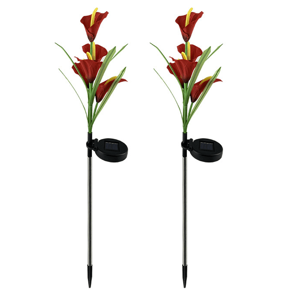 2 Pack Solar Calla Lily Garden Lights, Color Changing LED Lights for