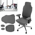 thumbnail image 3 of Stretch Gaming Chair Cover, Washable Skin Friendly Black Computer Chair Slipcovers, Soft Breathable Chair Protector for Armchair Swivel Chair Game Chair Home Office, 3 of 7