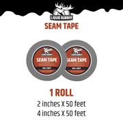 Liquid Rubber Seam Tape, Bonds to EPDM, Metal, Tiles, Shingles, Wood, and Fiberglass, 2-in x 50-ft