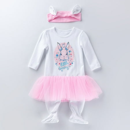 

NIUREDLTD Baby Girls Boys Patchwork Autumn Easter Rabbit Long Sleeve Tulle Bunny Romper Jumpsuit Headbands Clothes