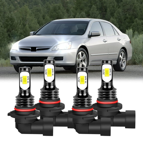 Combo 9005 9006 LED Headlight Bulbs Kit for Honda Accord 1990-2007 High&Low Beam