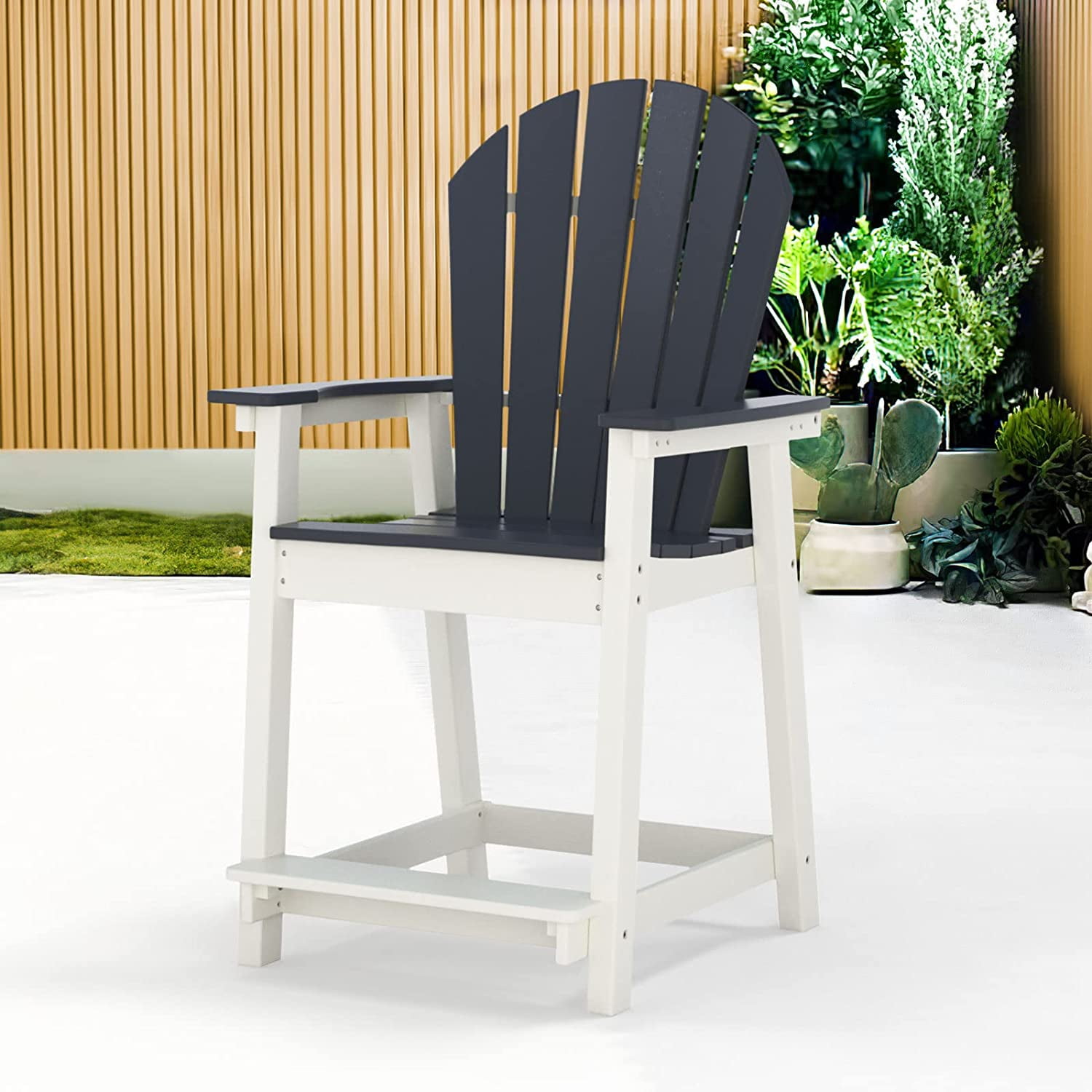 OTSUN Outdoor Bar Stool Chair, Patio Counter Stool with High Back