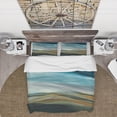 thumbnail image 3 of Designart 'Watercolor Desert Storm Abstract Blue' Farmhouse Duvet Cover Set, 3 of 4