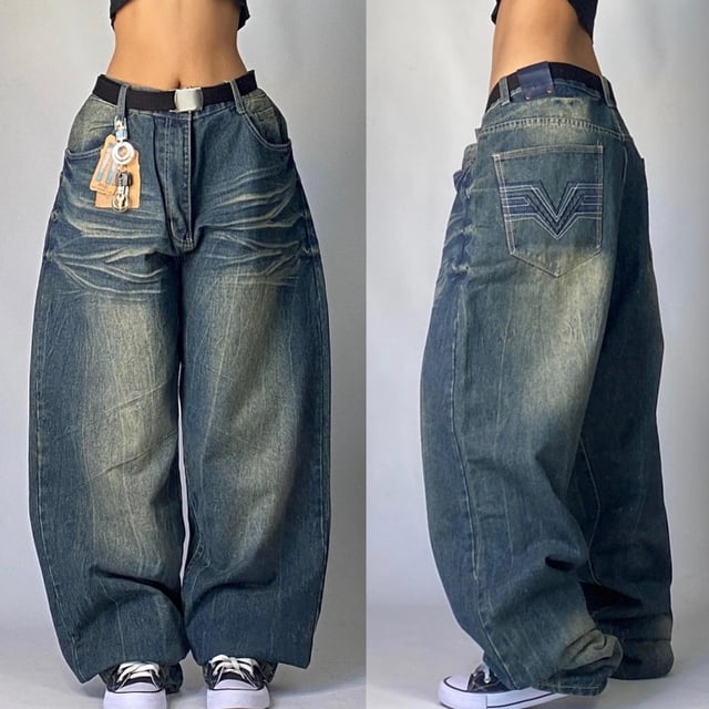 Streetwear New Fashion Oversized Print Baggy Jeans Y2K Harajuku Hip-hop Vintage Pop Gothic High Waist Wide-leg Pants Trousers LS Streetwear New Fashion Oversized Print Baggy Jeans Y2K Harajuku Hip-hop Vintage Pop Gothic High Waist Wide-leg Pants Trousers LS