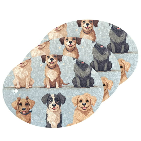 Dogs 3 Pack Dish Sponges Bulk Natural Sponges Compressed Sponges Non-Scratch for Kitchen Cleaning Dishes