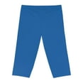 thumbnail image 6 of Marine Blue Women's Capri Leggings — Comfortable Stretch Capri Pants Poly-Span Blue Capri 11, 6 of 8