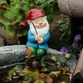 thumbnail image 6 of JYYYBF Funny Garden Gnome Figurines Creative Sleeping Posture Dwarf Angling Statue Decoration Fairy Garden Accessories for Outdoor, 6 of 7