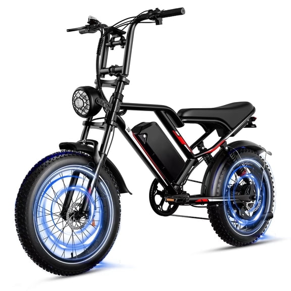 EGGKING 20" Fat Tire Electric Bike for Adults, 750W Adults E-Mountain Bikes, 48V 17.5Ah Battery Electric Mountain Bike UL2849, Black