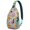 Geometric Boho, variant on Unicorn and Galaxy Sky Sling Backpack for Women, Rainbow Cloud Stars Print Crossbody Bag with Mystical Fantasy Cartoon Theme