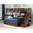 thumbnail image 2 of Columbia Staircase Bunk Bed Twin over Full with 2 Raised Panel Bed Drawers in Walnut, 2 of 10