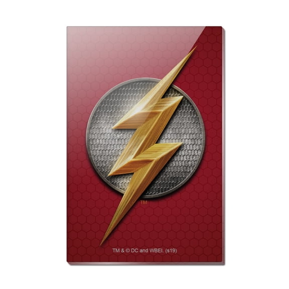 Justice League Movie Flash Logo Rectangle Acrylic Fridge Refrigerator Magnet