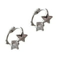thumbnail image 4 of Jumpingount Aros de plata de ley 925, accesorio atemporal para mujer, pendientes de plata para mujer, pendientes de aro de estrella de plata de Type2 NO2, 4 of 6