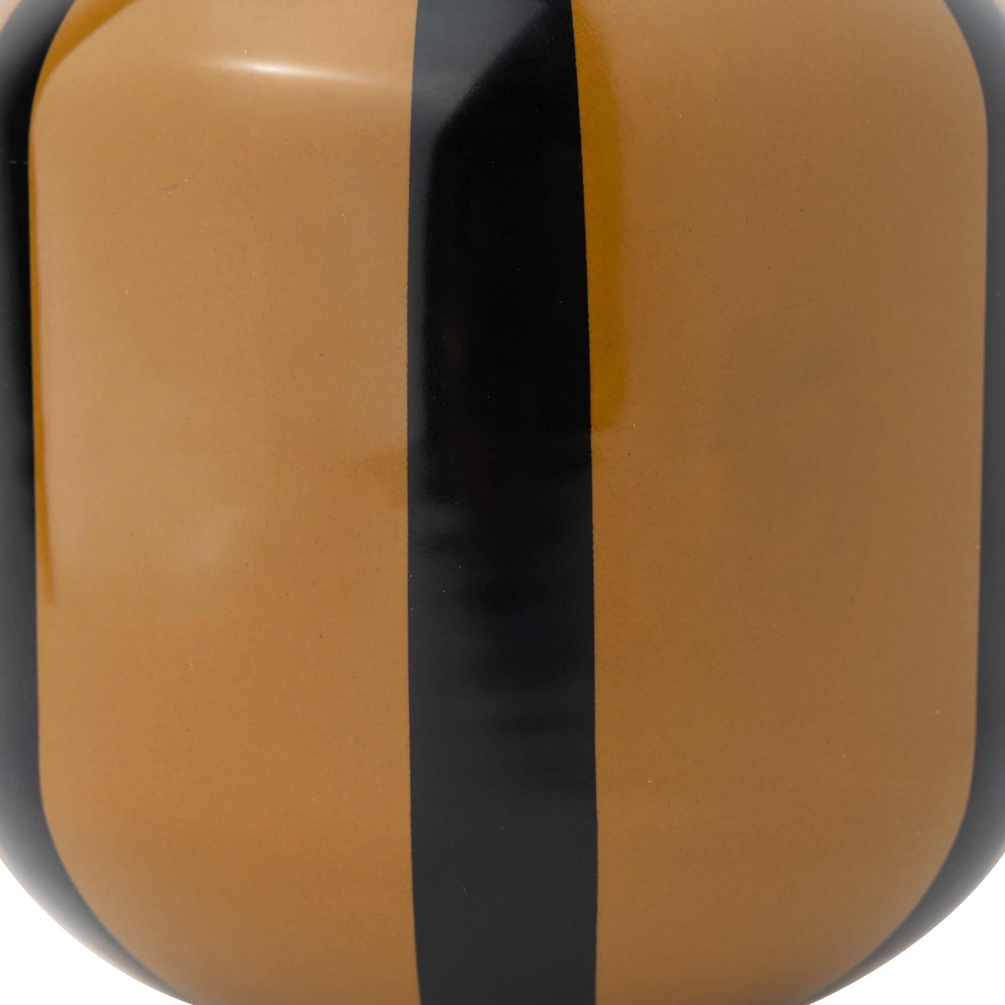 Mainstays 6 in Brown and Black Ceramic Decorative Stripe Vase