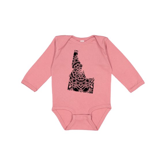 Inktastic Idaho Silhouette Mandala Boys or Girls Long Sleeve Baby Bodysuit