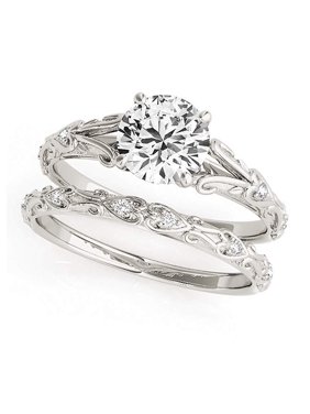 Lanelle Sterling Silver 7mm Engagement Ring Wedding Band Bridal Set Ginger Lyne Collection